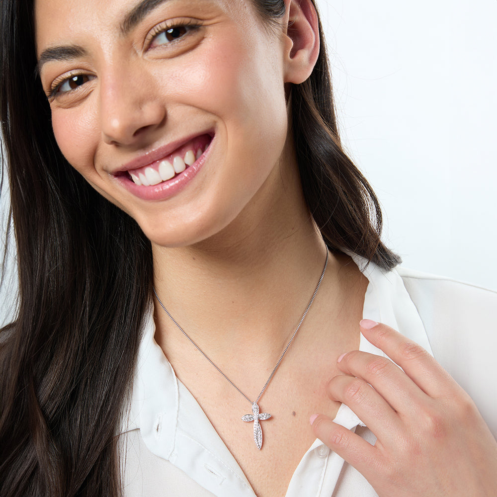Sterling Silver Twisted Cross Pendant