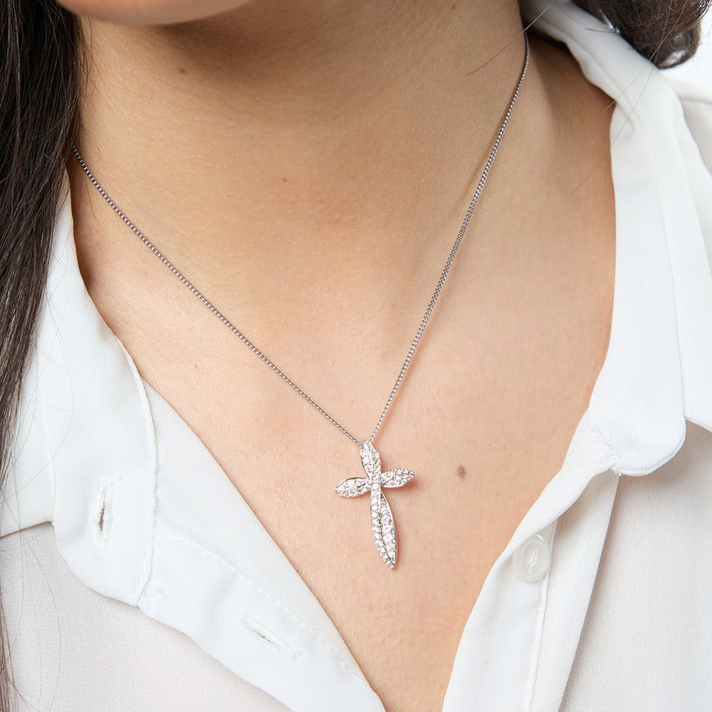 Sterling Silver Twisted Cross Pendant