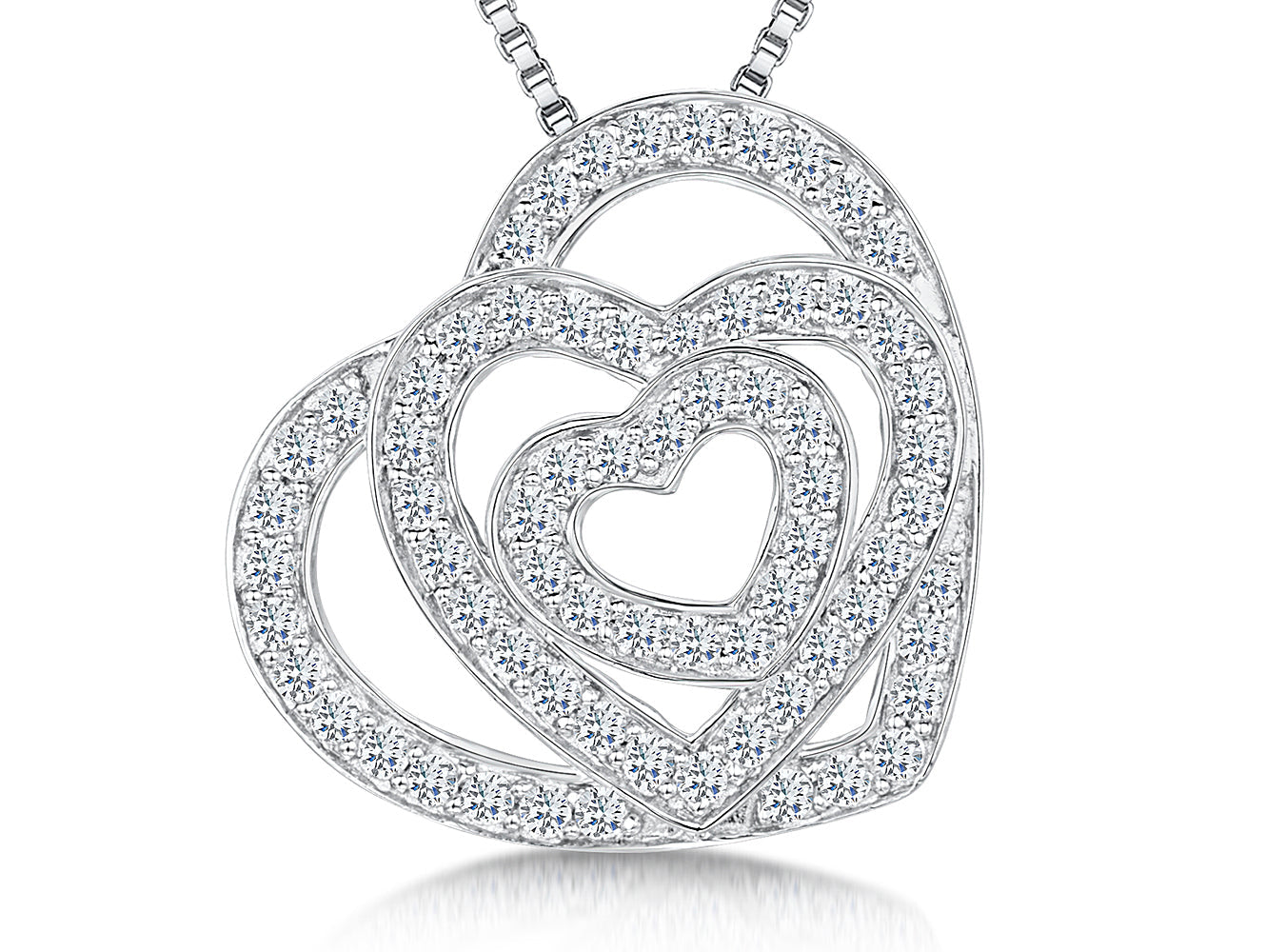 Sterling Silver Three Heart Pendant