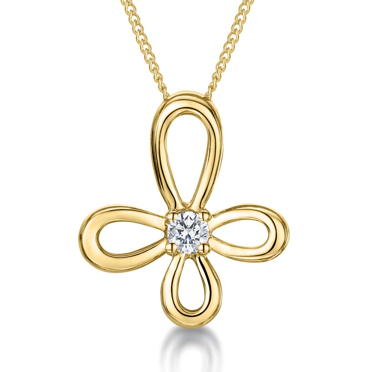 Gold Vermeil Open Flower Pendant