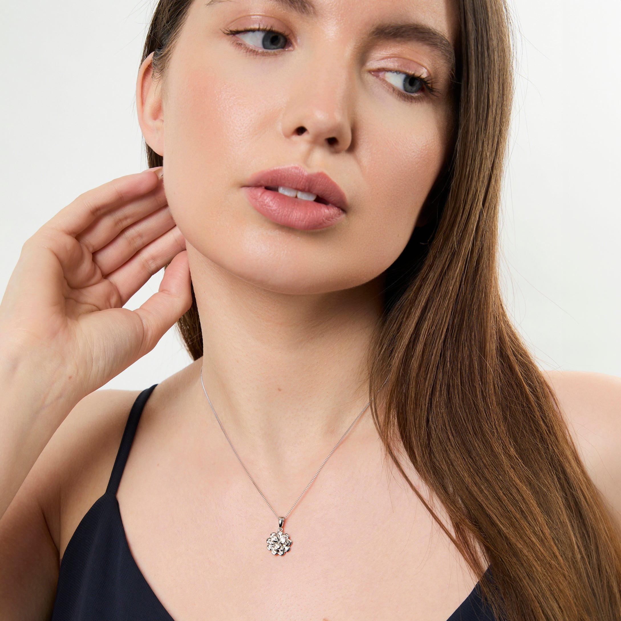 Sterling Silver Layered Flower Petal Pendant