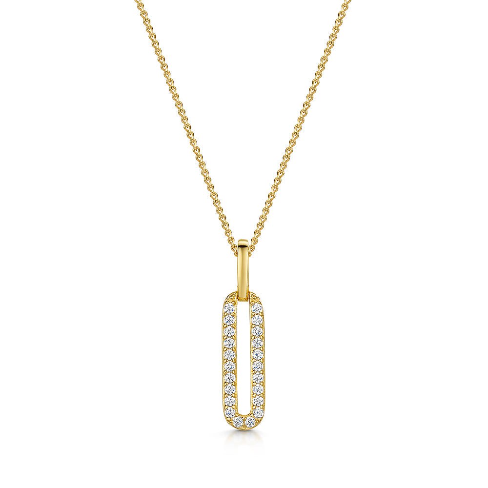 Gold Vermeil Paperlink Drop Pendant