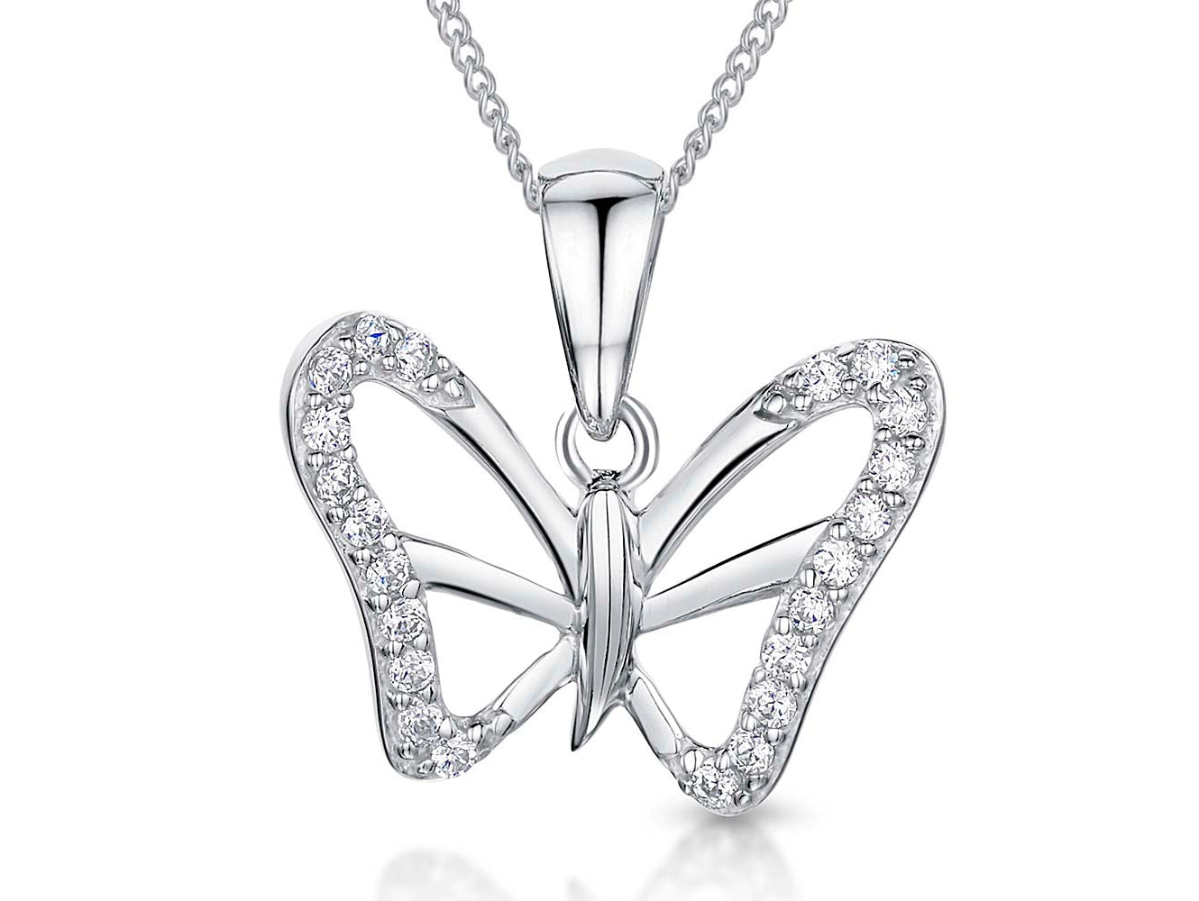 Sterling silver Open Butterfly Necklace