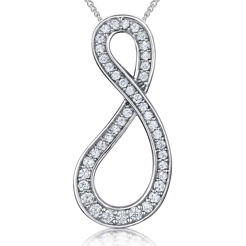 Sterling Silver Offset Infinity Bow Pendant