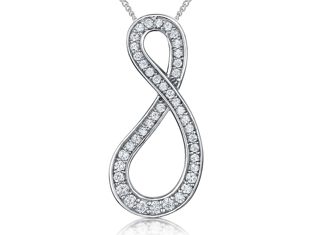 Sterling Silver Offset Infinity Bow Pendant