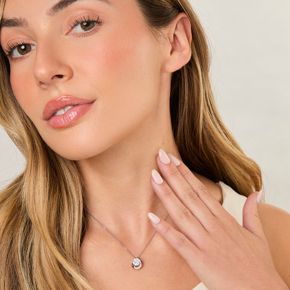 Sterling Silver Swirl Circle Necklace