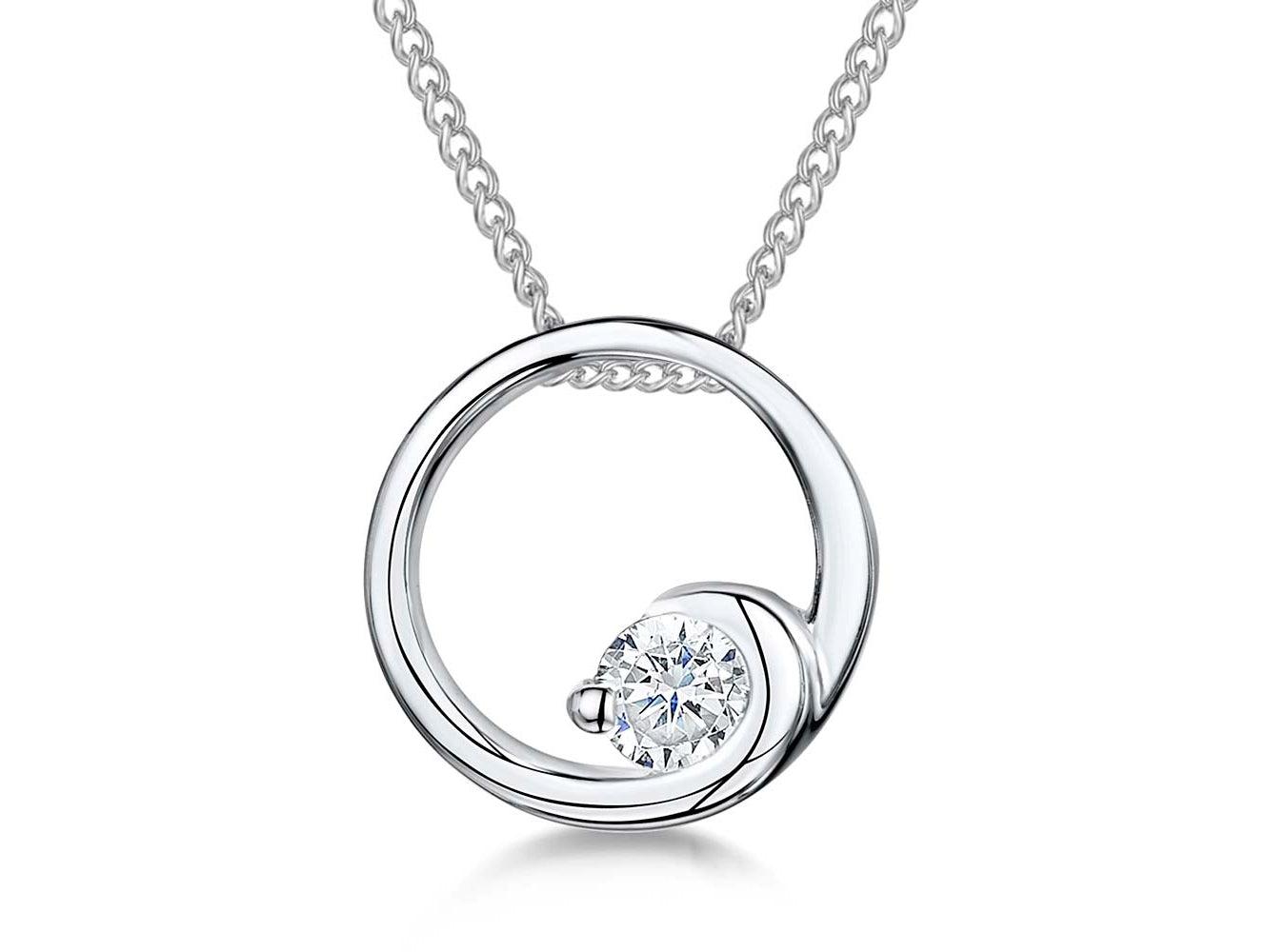 Sterling Silver Swirl Circle Necklace