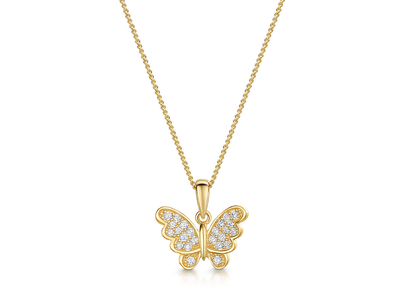 18ct Gold Vermeil Butterfly Pendant Necklace