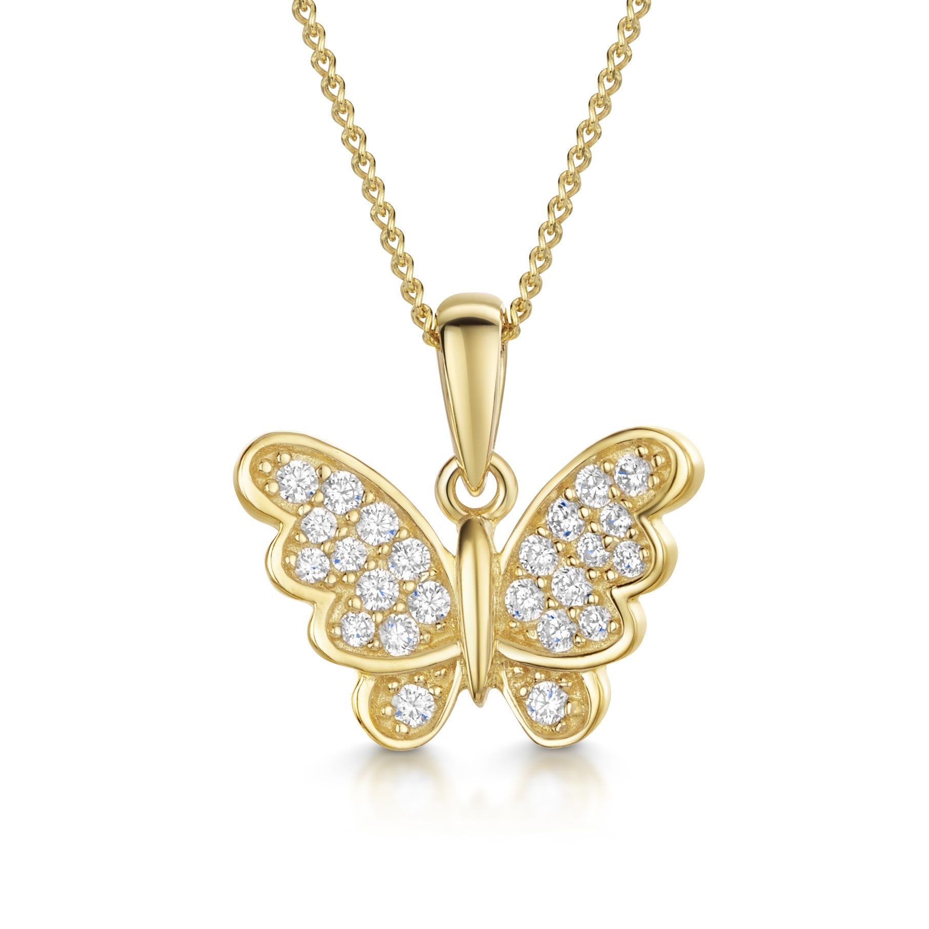 18ct Gold Vermeil Butterfly Pendant Necklace