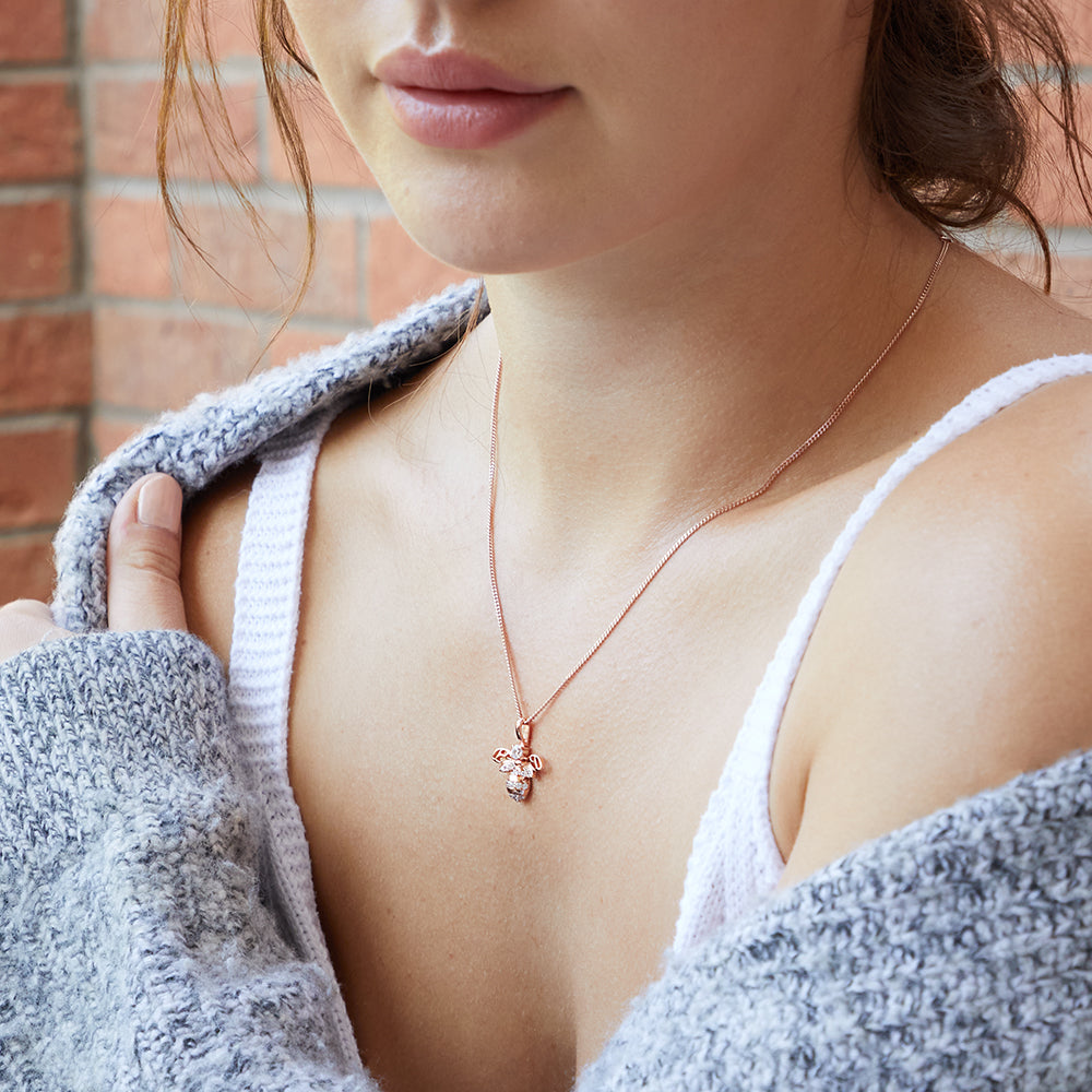 18ct Rose Gold Vermeil Large Bumble Bee Necklace