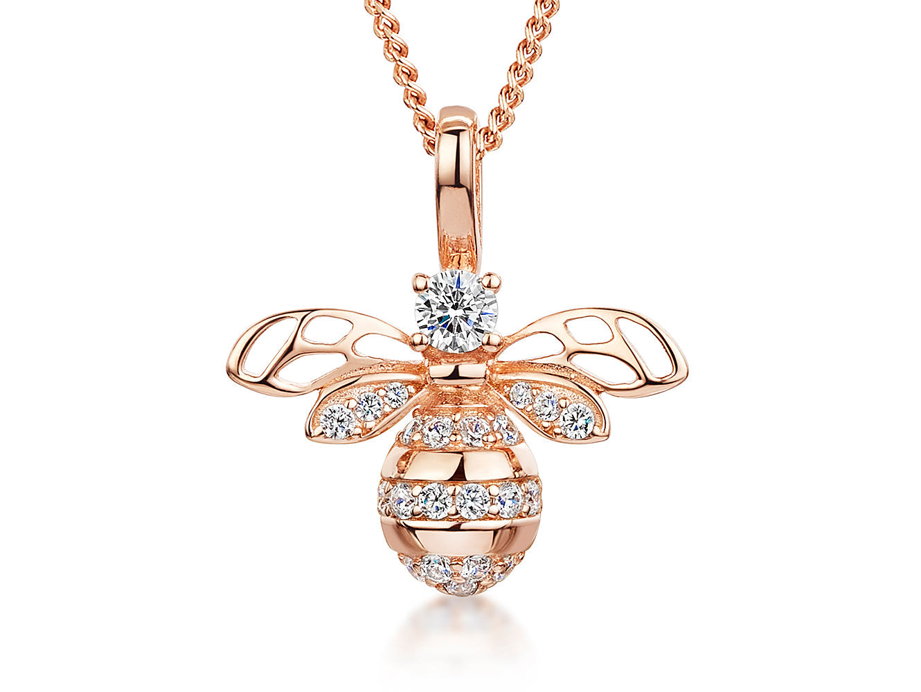 Rose Gold Large Bumble Bee Necklace-JOOLS by Jenny Brown