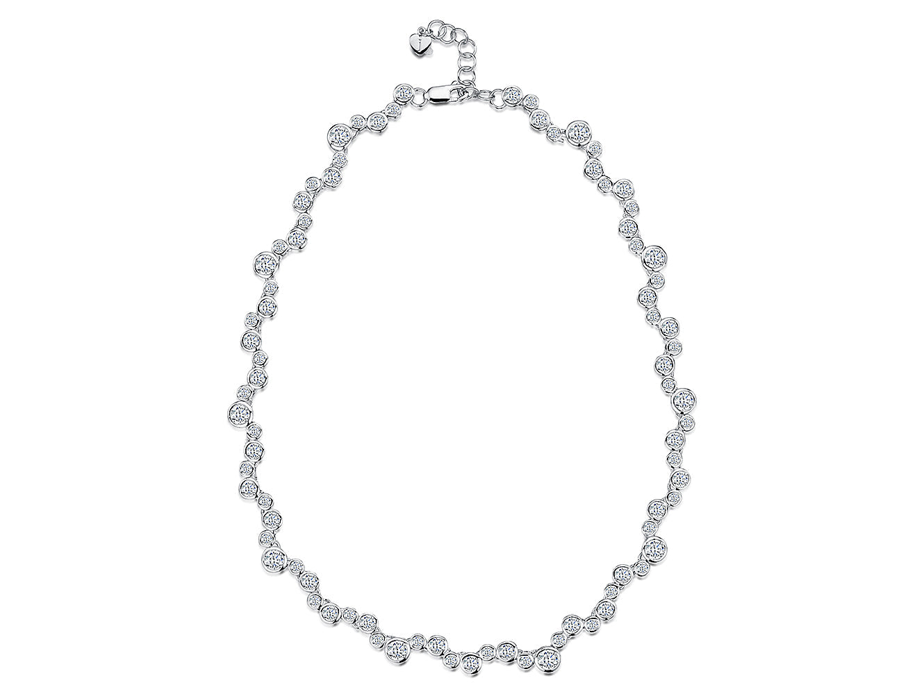 Sterling Silver Cubic Zirconia Bubble Full Necklace