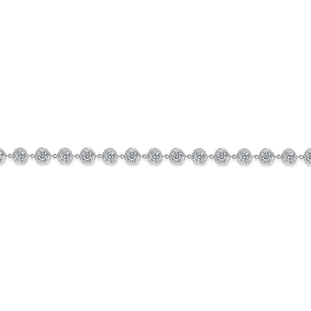 Sterling Silver Solitaire Swirl Full Necklace