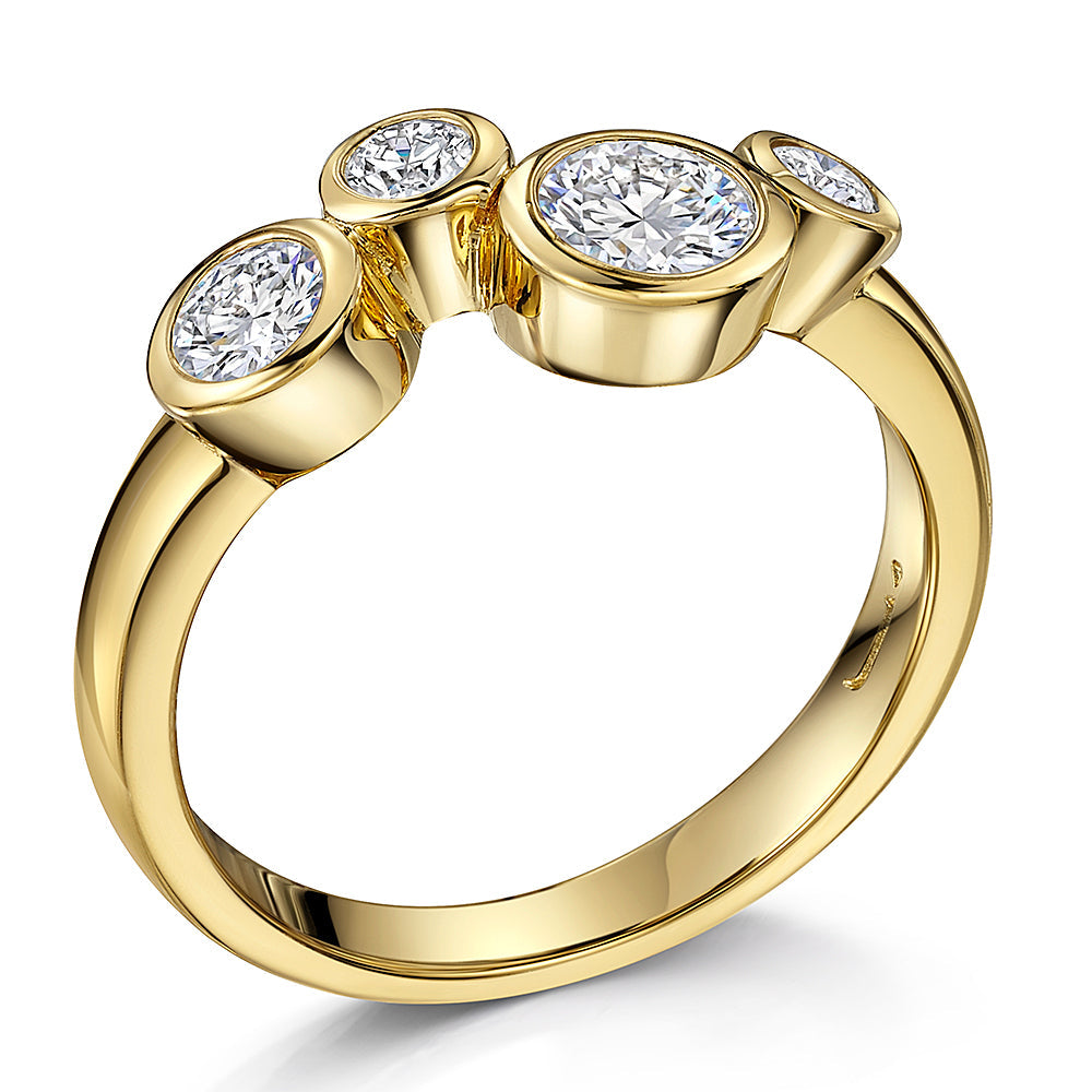 Gold Vermeil Four Stone Bubble Ring