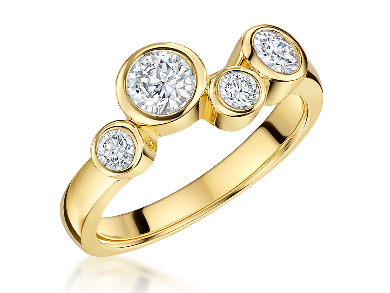 Gold Vermeil Four Stone Bubble Ring