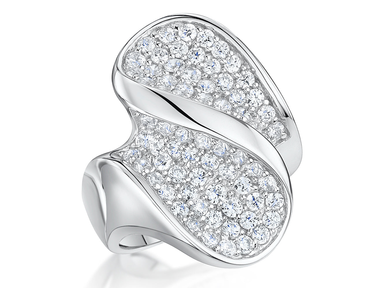 Sterling Silver Pave Set Cocktail Ring