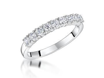 Sterling Silver Raised Claw Half Eternity Ring