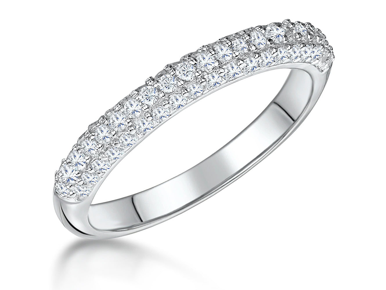 Sterling Silver Cubic Zirconia Half Eternity Ring