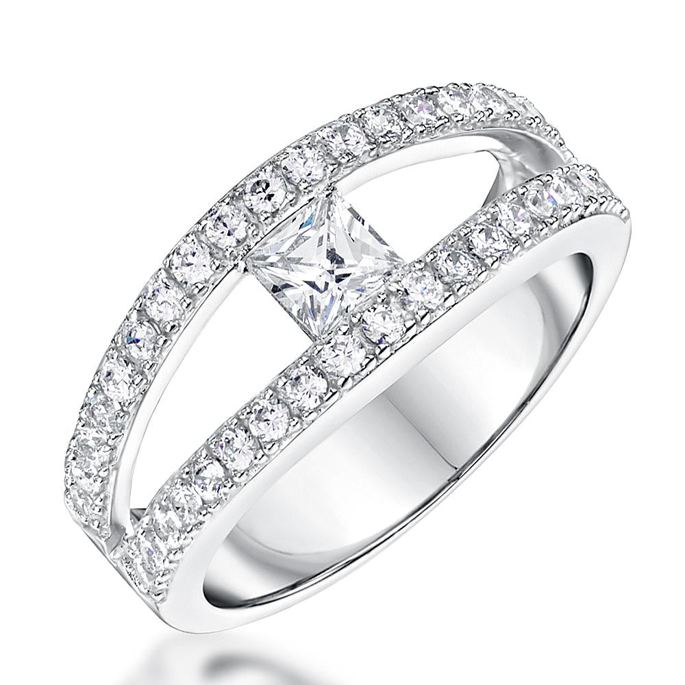 Sterling Silver Open Split Band Ring
