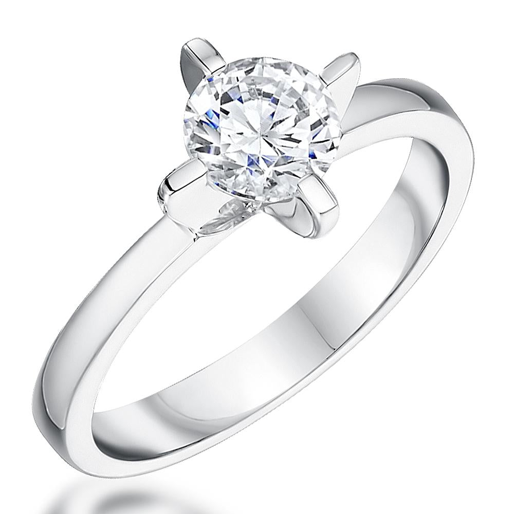 Sterilng Silver Cubic Zirconia Solitaire Ring