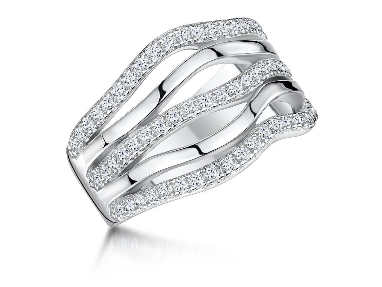Sterling Silver Five Open Band Ring