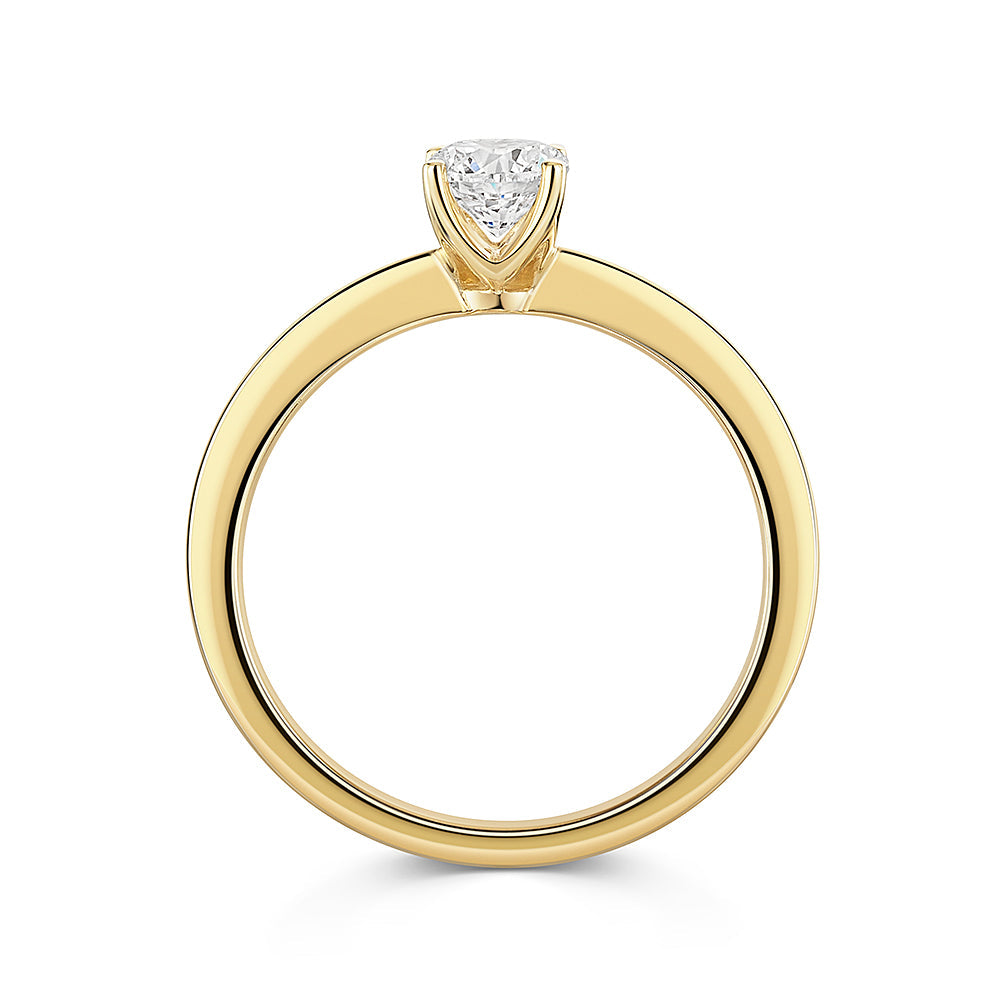 9ct Gold Solitaire Lab Half Carat Diamond Ring | Round Brilliant E VS1