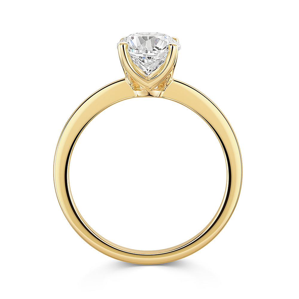 9ct Gold Solitaire 1.5 Carat Lab Diamond Ring | Round Brilliant E VS1