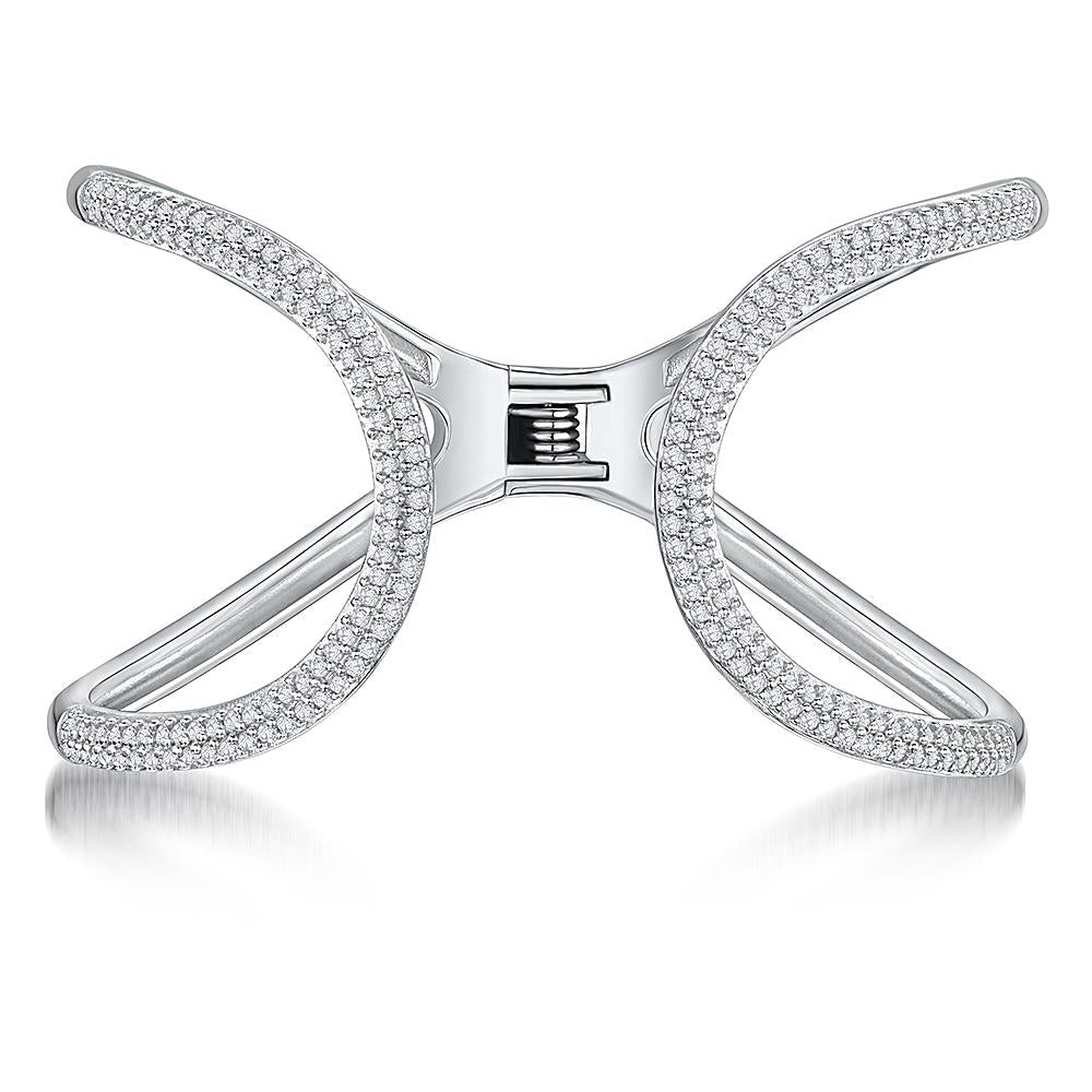 Sterling Silver Open Curve Hinged Bangle