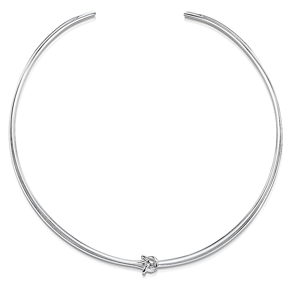 Sterling Silver Single Knot Choker Necklace