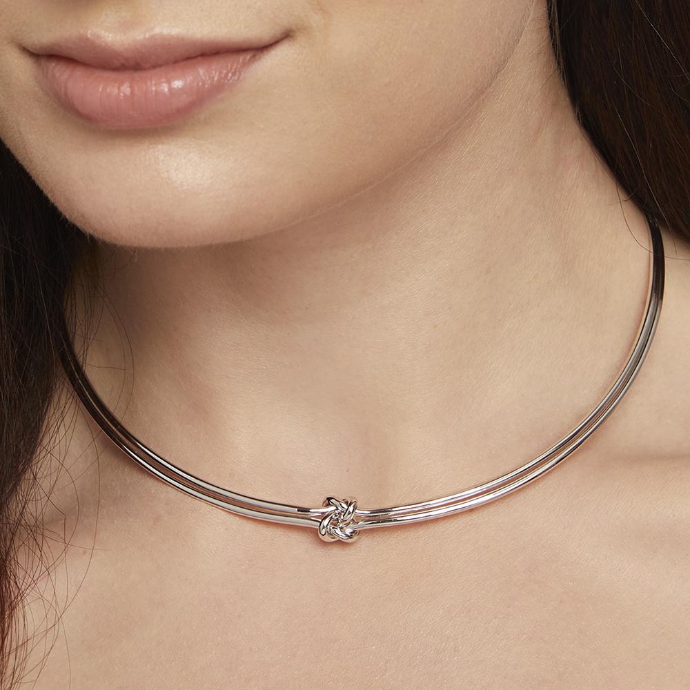 Sterling Silver Single Knot Choker Necklace