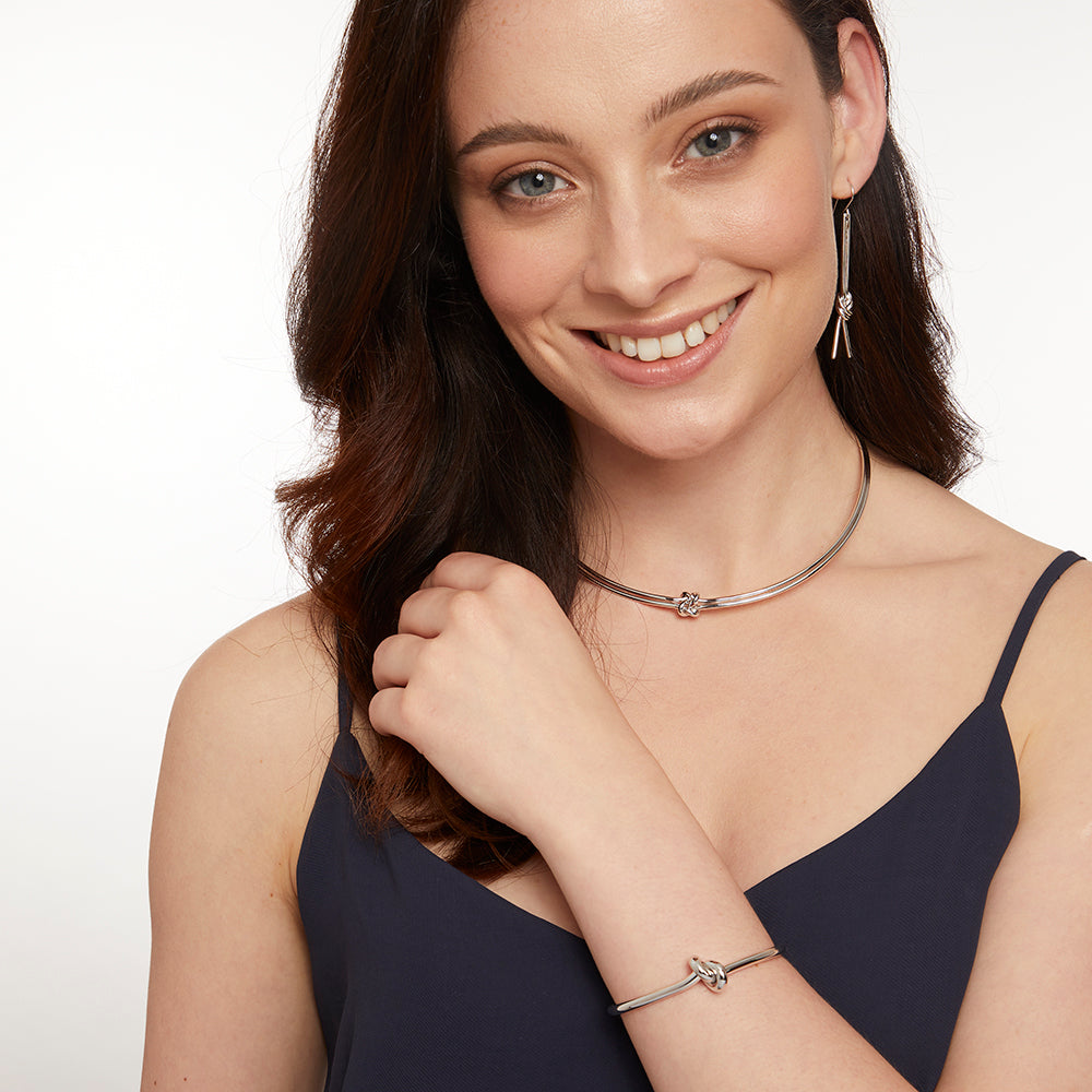 Sterling Silver Single Knot Choker Necklace