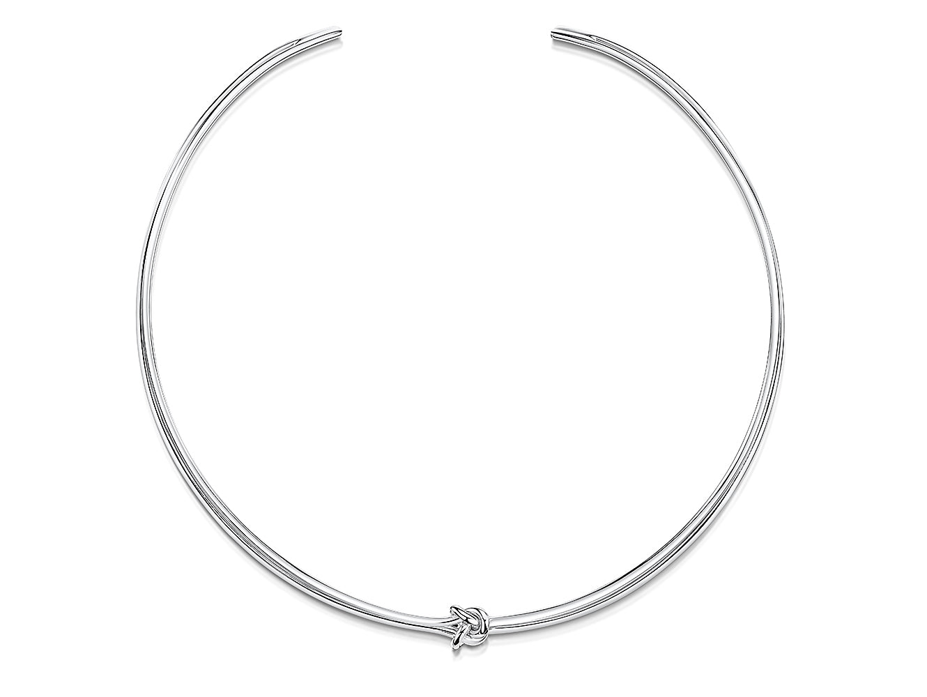 Sterling Silver Single Knot Choker Necklace
