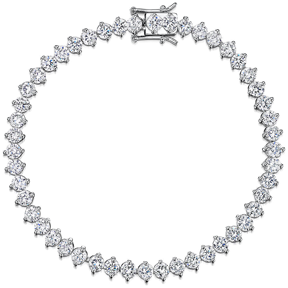 Sterling Silver Tennis Bracelet With 3.5mm Cubic Zirconias
