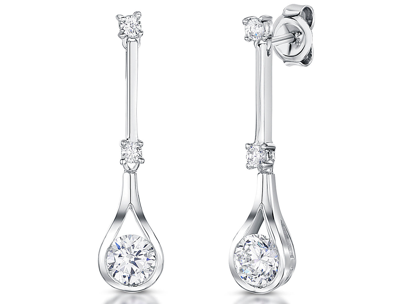 Sterling Silver Elongated Tear Drop Earrings