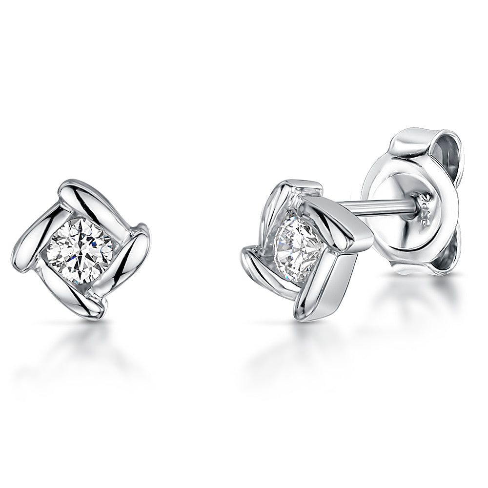 Sterling Silver Cubic Zirconia Stud Earrings