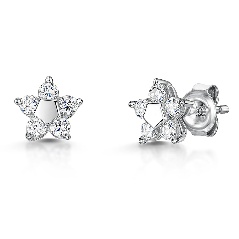 Sterling Silver Small Flower Stud Earrings