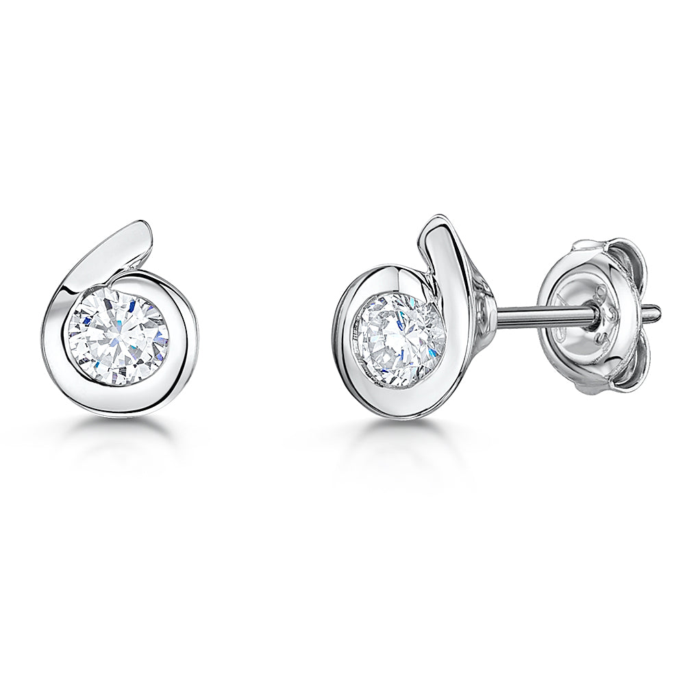 Sterling Silver Curled Stud Earrings