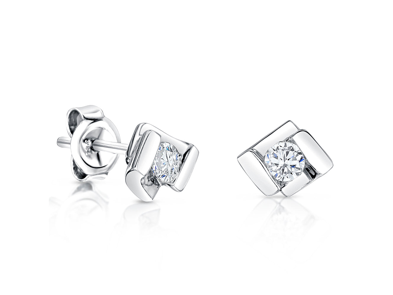 Sterling Silver Earrings Open Bezel Earrings