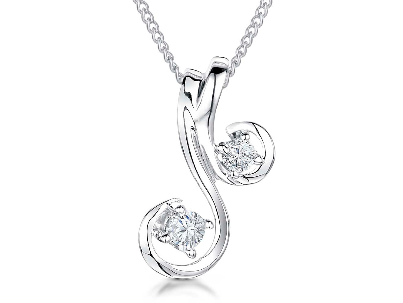 Sterling Silver Simple S Shape Pendant