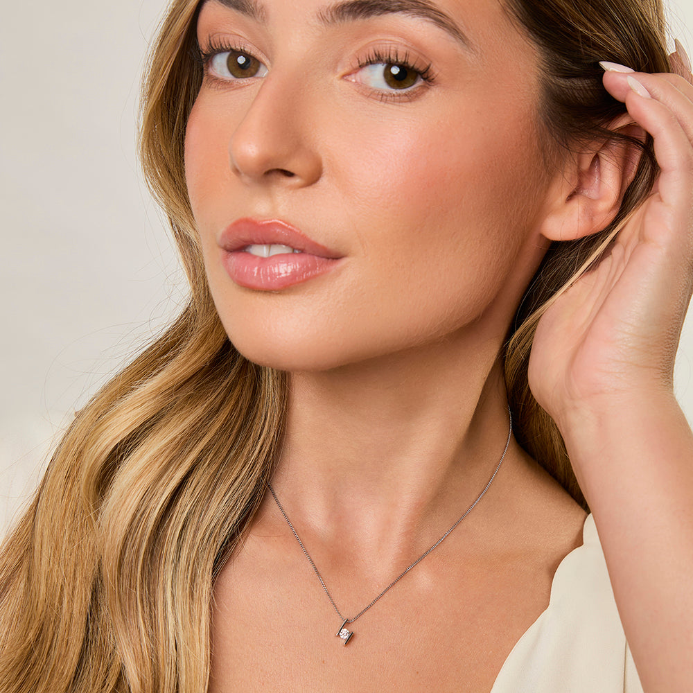 Sterling Silver Solitaire Bar Pendant
