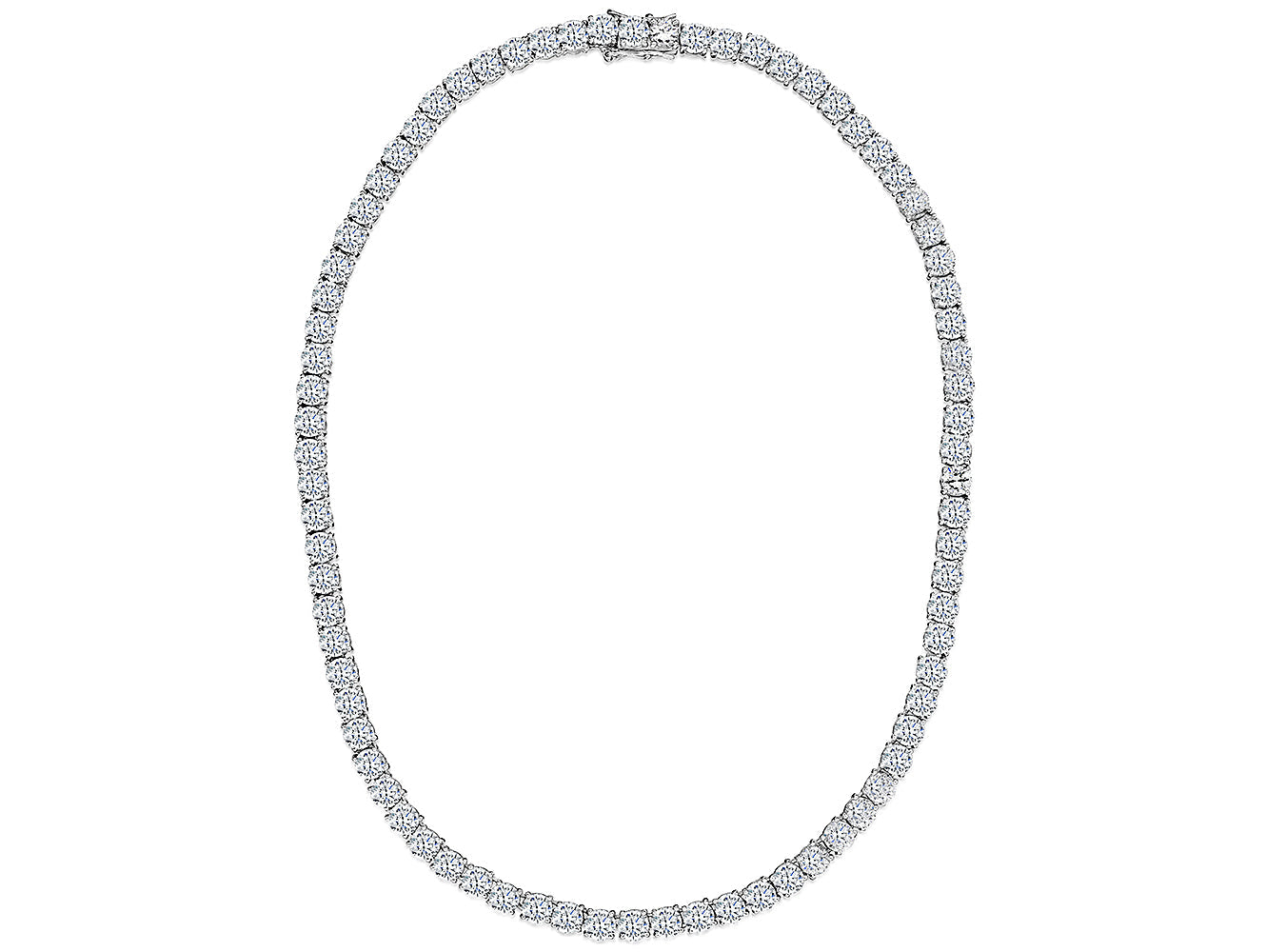 Sterling Silver 41.5 Carat Tennis Necklace