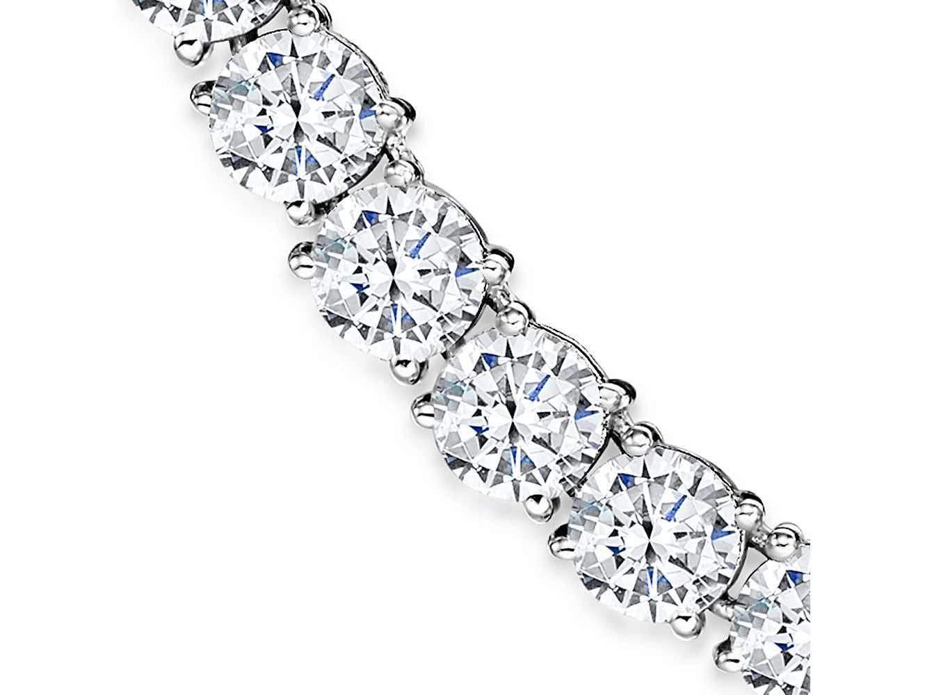 Sterling Silver 41.5 Carat Tennis Necklace
