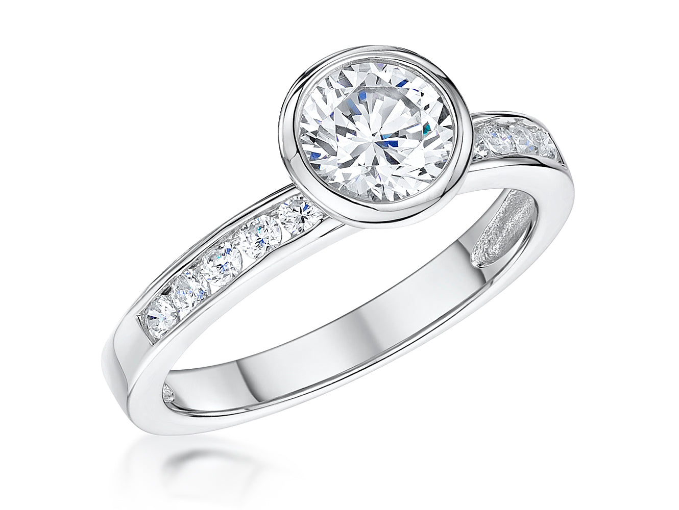Sterling Silver 1ct Cubic Zirconia Bezel Set Ring
