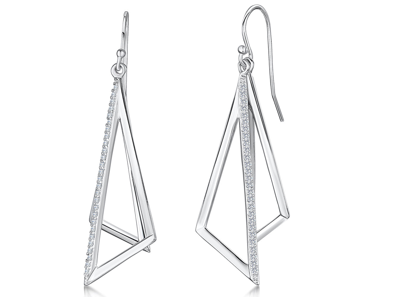 Sterling Silver Double Offset Triangles