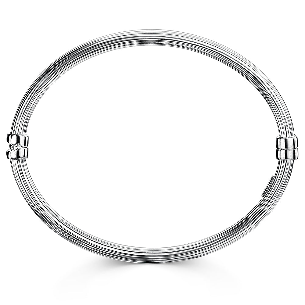 Sterilng Silver Ridged Bangle