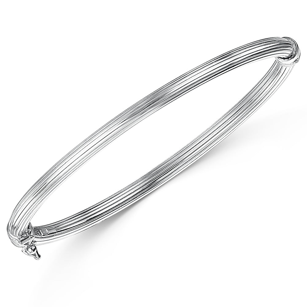 Sterilng Silver Ridged Bangle
