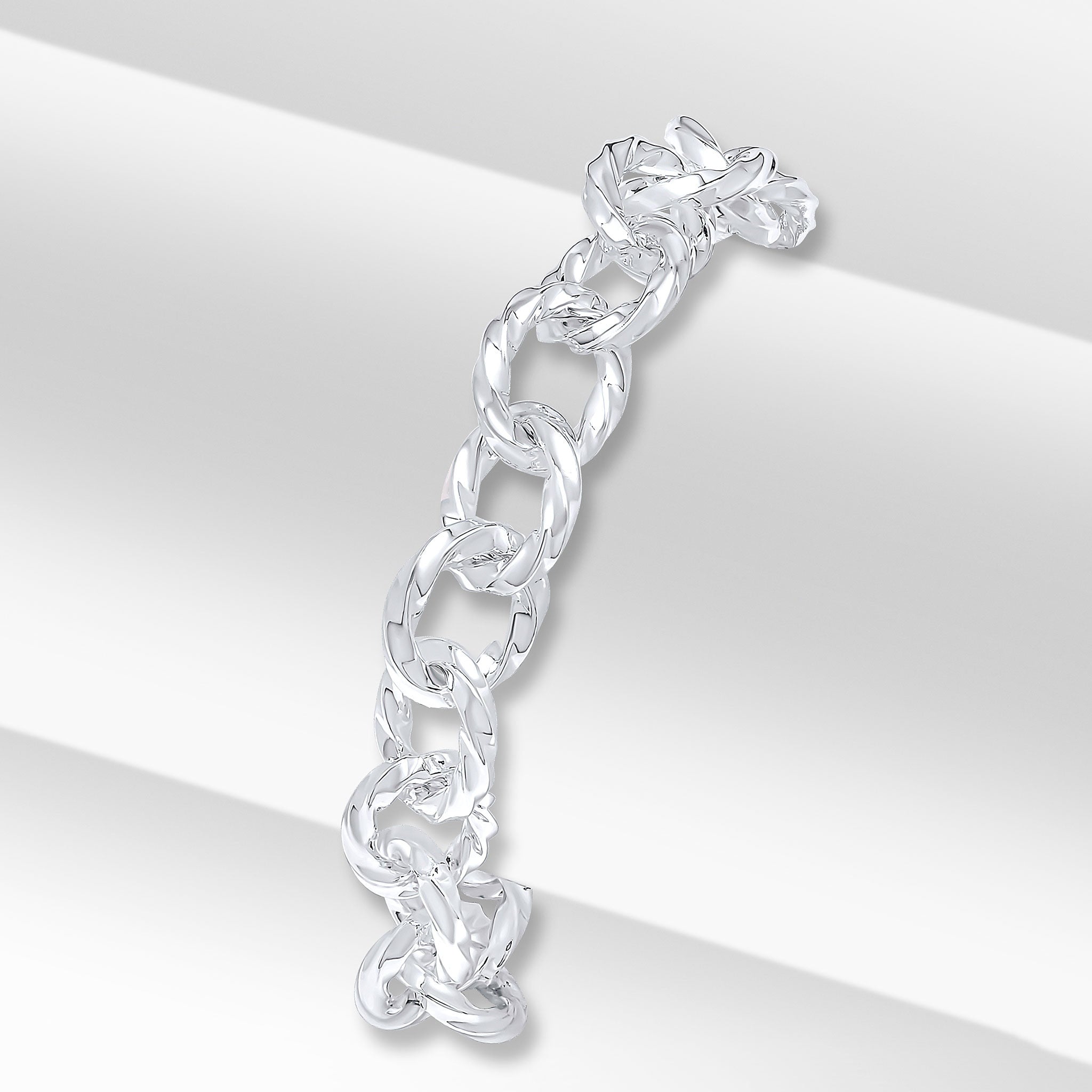 Silver 11mm Oval Twist 7.5"