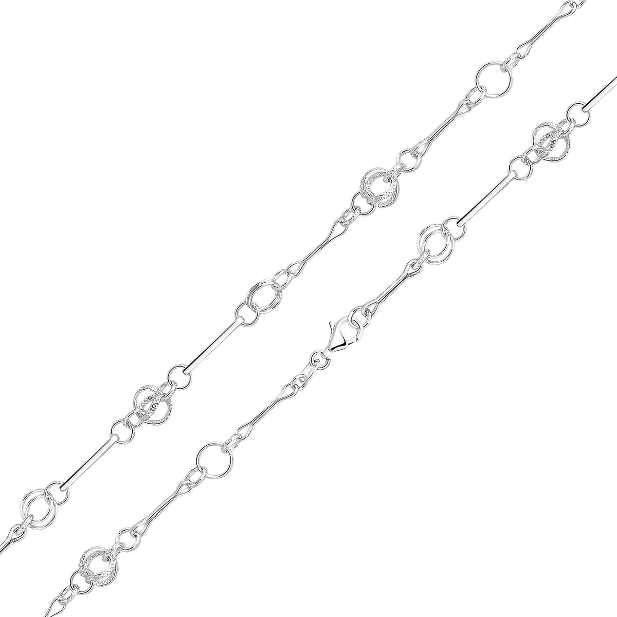 Silver 8mm Twist Circles 18"