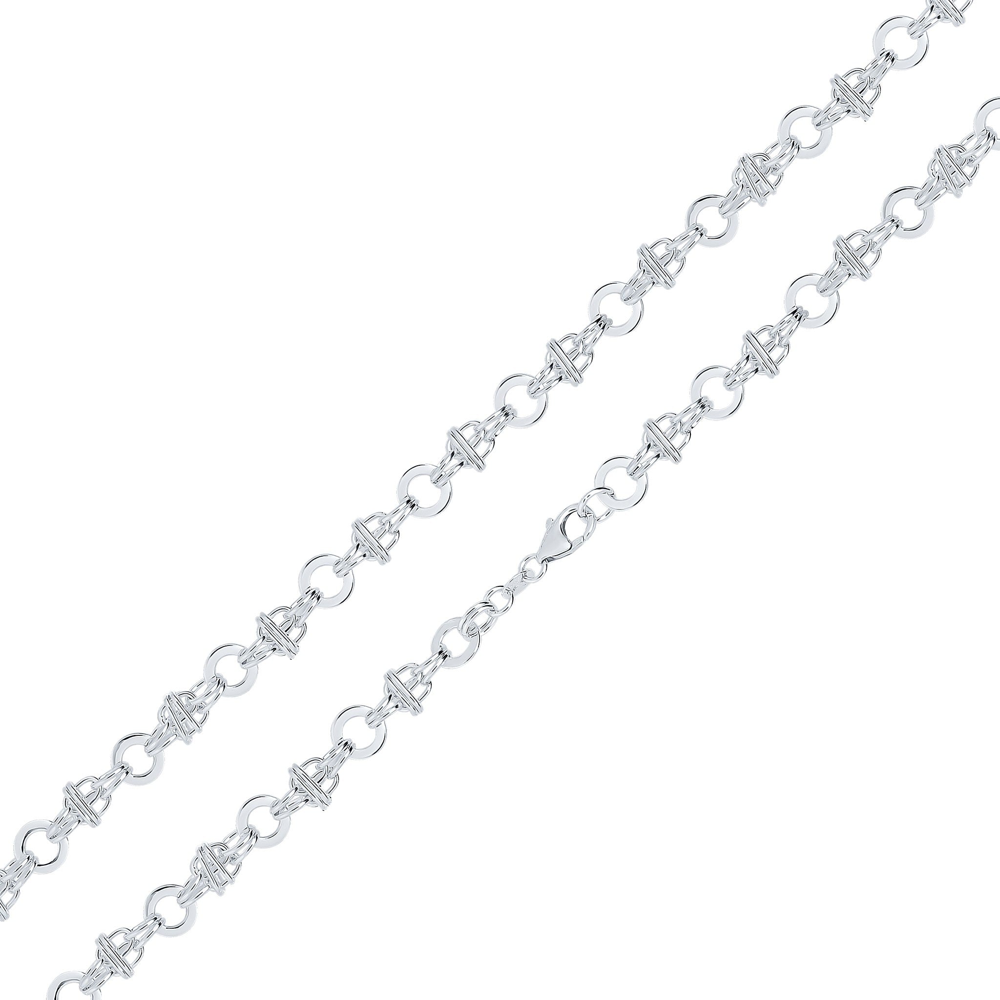 Silver 9mm Circle Multilink 18"