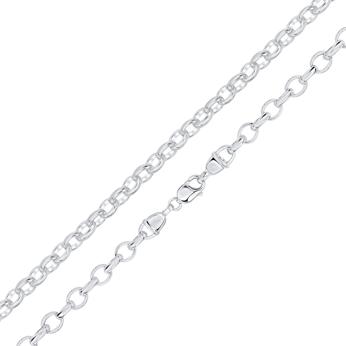 Silver 8.5x11mm Oval Belcher 18"